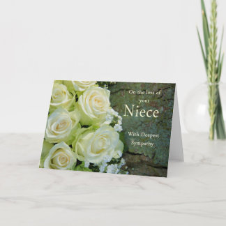 Niece loss Rose sympathy Card