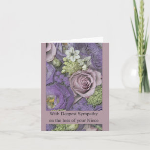 Niece loss Rose sympathy Card