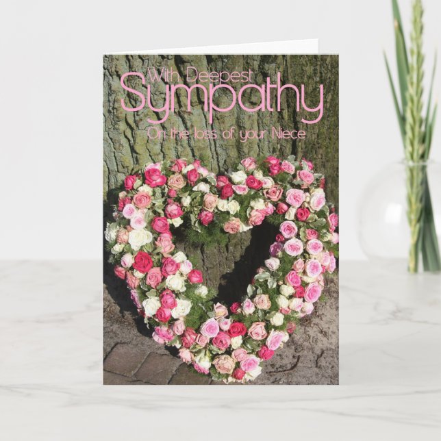 Niece loss Rose sympathy Card (Front)