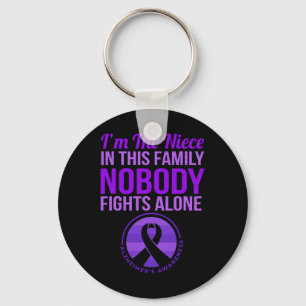 Niece Nobody Fights Alone Alzheimer's Awareness  Key Ring