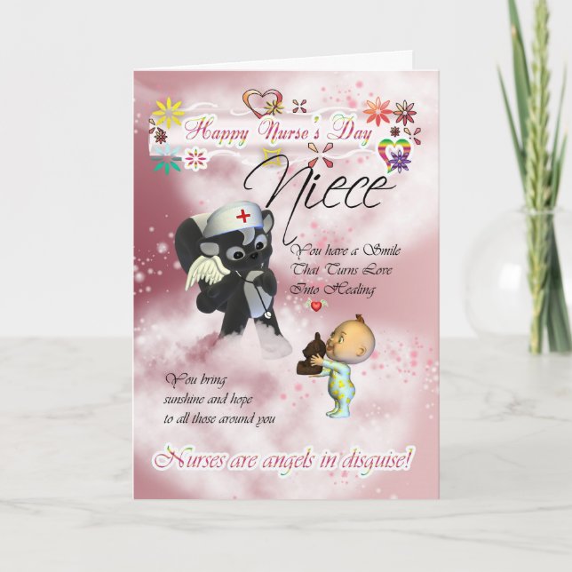 Niece Nurse's Day cute little baby and cute nurse Card (Front)