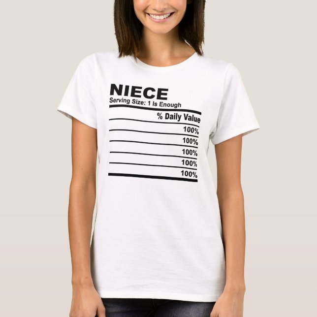 Niece Nutrition Facts Custom Personalised Woman T-Shirt (Front)
