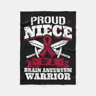 Niece Of A Brain Aneurysm Warrior Awareness Ribbon Fleece Blanket