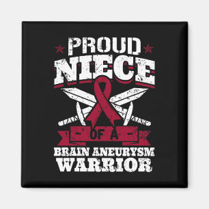 Niece Of A Brain Aneurysm Warrior Awareness Ribbon Magnet