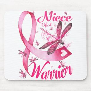Niece Of A Warrior Dragonfly Breast Cancer Mouse Mat