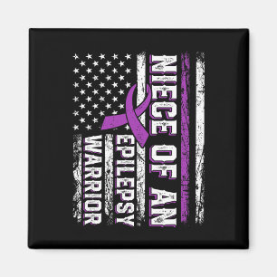 Niece of a Warrior Epilepsy Purple Ribbon Support  Magnet