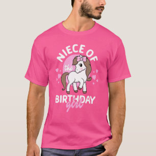 Niece Of Birthday Girl Family Matching Horse   T-Shirt
