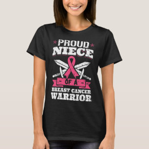 Niece Of Breast Cancer Warrior Pink Awareness Ribb T-Shirt