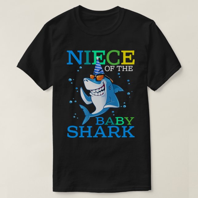 NIECE Of The Baby Shark Birthday Brother Shark Shi T-Shirt (Design Front)