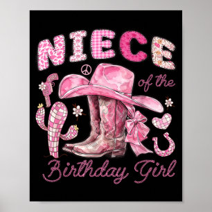 Niece Of The Birthday Cow-Girl Rodeo Cow Girl Poster