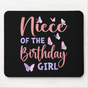 Niece of The Birthday Girl Butterfly Family Mouse Mat