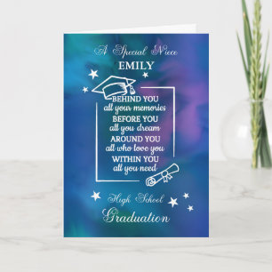Niece Personalise High School Graduation Quote Card