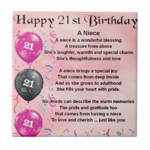 Niece Poem - 21st Birthday Tile