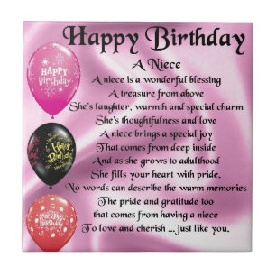 Niece Poem - Happy Birthday Tile