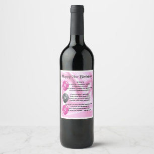 Niece Poem Wine Bottle Label 21st Birthday