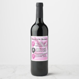 Niece  Poem  Wine Bottle Label  30th  Birthday