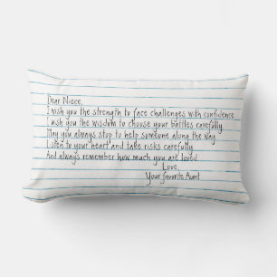 Niece Quote On Notebook Paper Lumbar Cushion