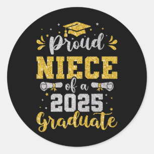 Niece Senior 2025 Proud Niece Of A Cl Of 2025 Grad Classic Round Sticker
