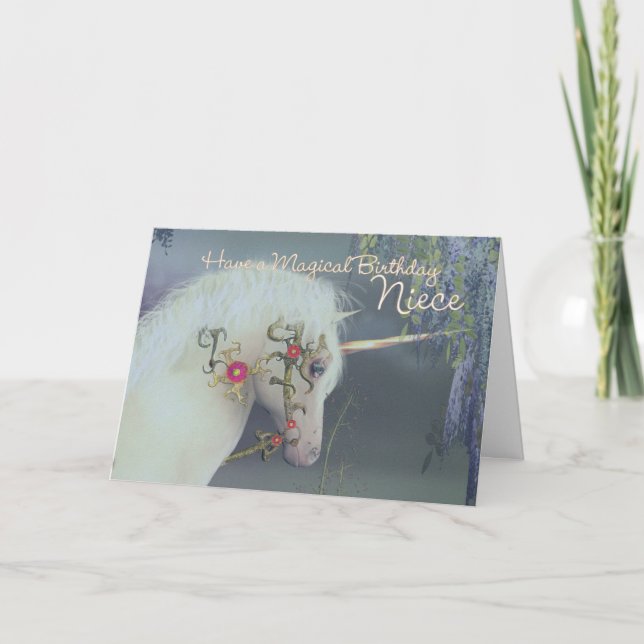 Niece Unicorn Birthday Card Magical Birthday (Front)