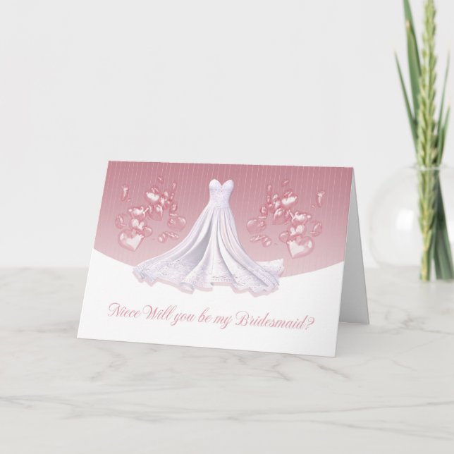 Niece - Will You Be My Bridesmaid Greeting Card - (Front)