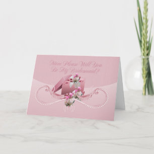 Niece- Will You Be My Bridesmaid Greeting Card - P