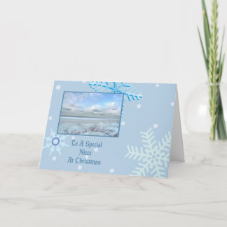 Niece Winter Lake Christmas Holiday Card