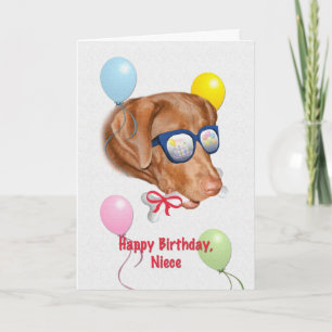 Niece's Birthday Card with Labrador Retriever Dog