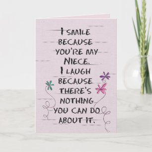 Niece's Birthday with glitter flowers Card