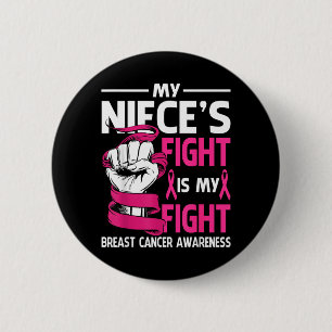 Nieces Fight Is Fight Breast Cancer Awareness 6 Cm Round Badge
