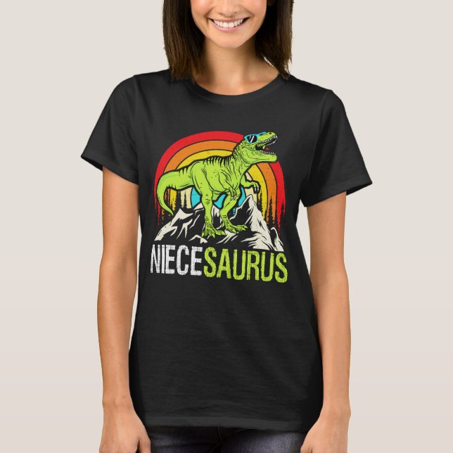 Niecesaurus Dinosaur T Rex Niece Saurus Matching   T-Shirt (Front)