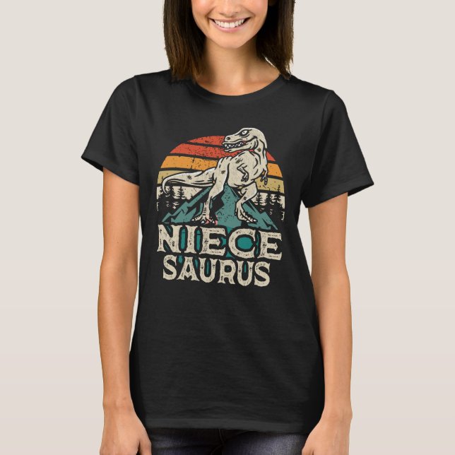 Niecesaurus Dinosaur T Rex Niece Saurus Matching   T-Shirt (Front)