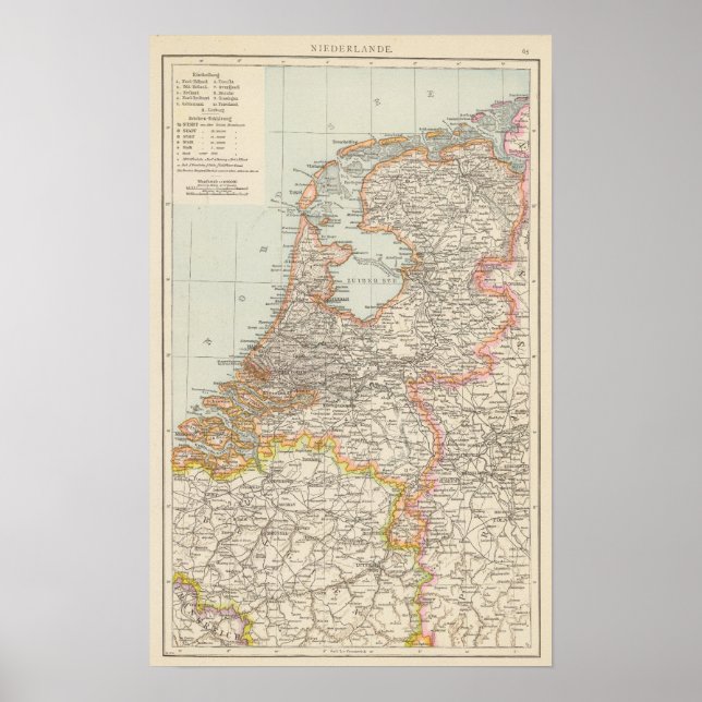 Niederlande - Netherlands Map Poster (Front)