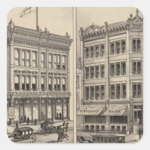 Niederlander and Citizens Bank, Wichita, Kansas Square Sticker