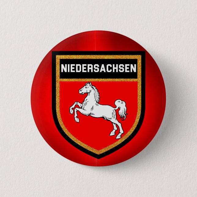 Niedersachsen Flag 6 Cm Round Badge (Front)