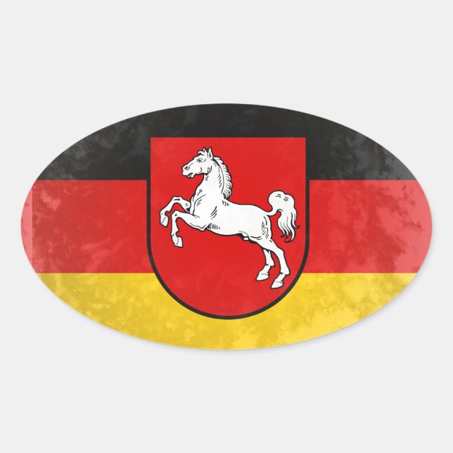 Niedersachsen Oval Sticker (Front)