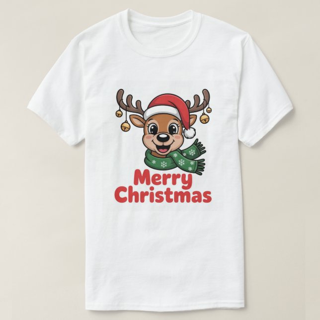 NiedlicherWeihnachtsrentierPulloverMerryChristmas T-Shirt (Design Front)