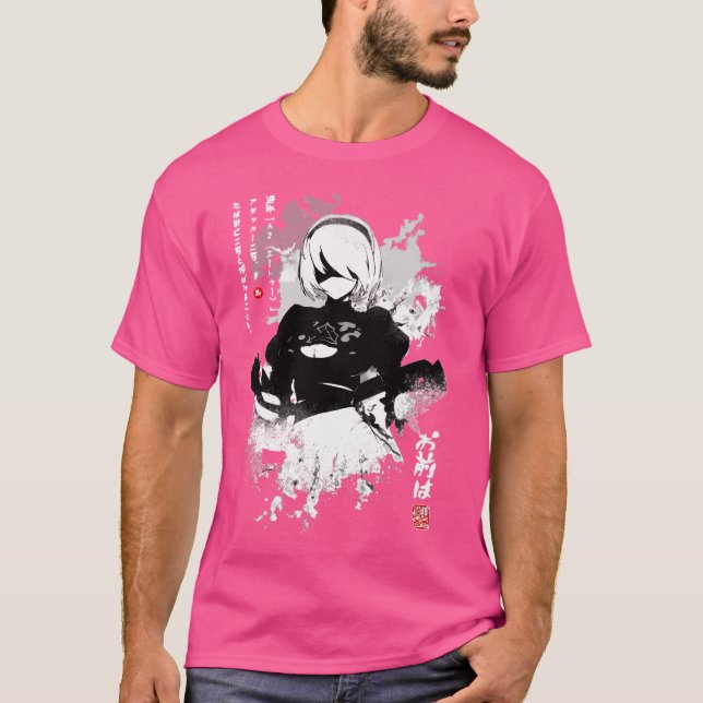 Nier Automata 2B Japan Ink T-Shirt (Front)