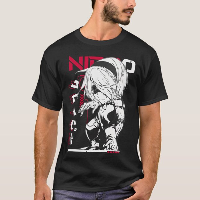 Nier Automata 2B Tshirt Mask (Front)