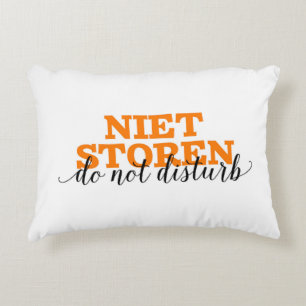 Niet Storen / Do Not Dutch Vocabulary Words Decorative Cushion