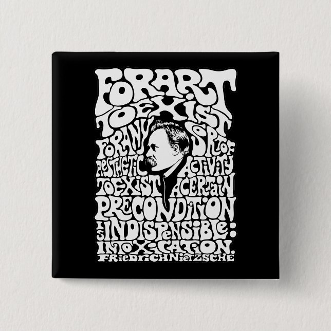Nietzsche - Art 15 Cm Square Badge (Front)
