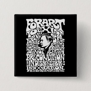 Nietzsche - Art 15 Cm Square Badge