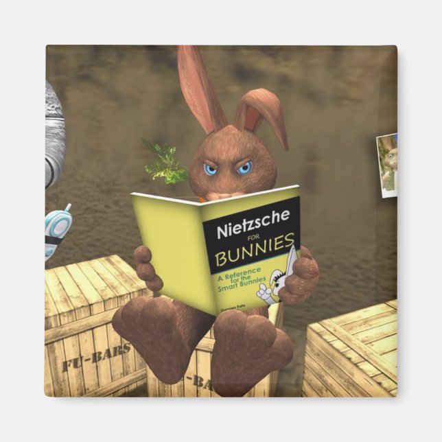Nietzsche For Bunnies Tiny Nation Magnet (Front)