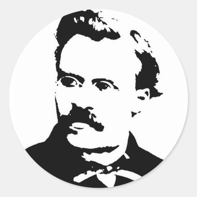 Nietzsche Picture Classic Round Sticker (Front)