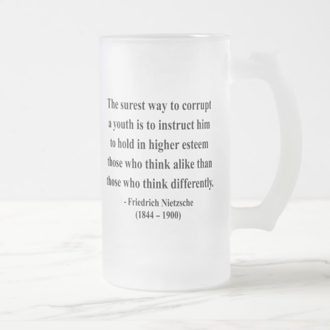 Nietzsche Quote 2a Frosted Glass Beer Mug (Right)