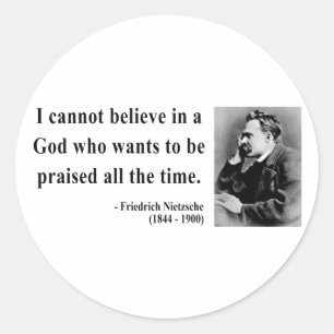 Nietzsche Quote 2b Classic Round Sticker