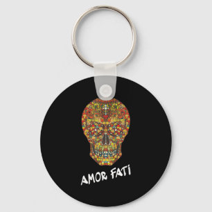 Nietzsche Stoic Quote Philosopher Sugar Skull Amor Key Ring