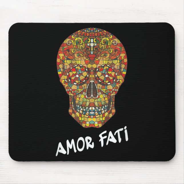 Nietzsche Stoic Quote Philosopher Sugar Skull Amor Mouse Mat (Front)