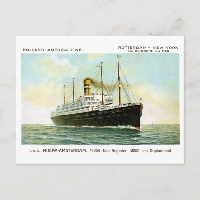 Nieuw Amsterdam of 1906 Postcard (Front)