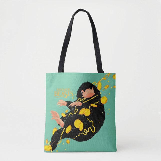 Niffler Floating With Gold Tote Bag (Front)