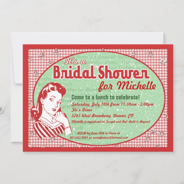 Nifty 50's Bridal Shower Invitation (Front)